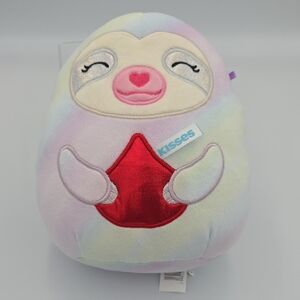 Squishmallows Pastel Sloth with Red Heart